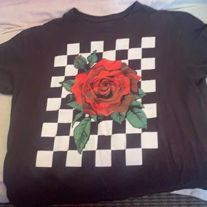 Men black rose shirt